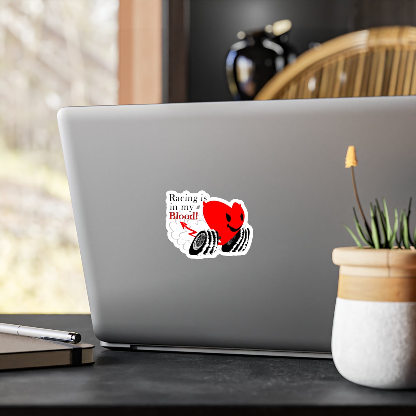 Racing is in my Blood! Kiss-Cut Vinyl Decals