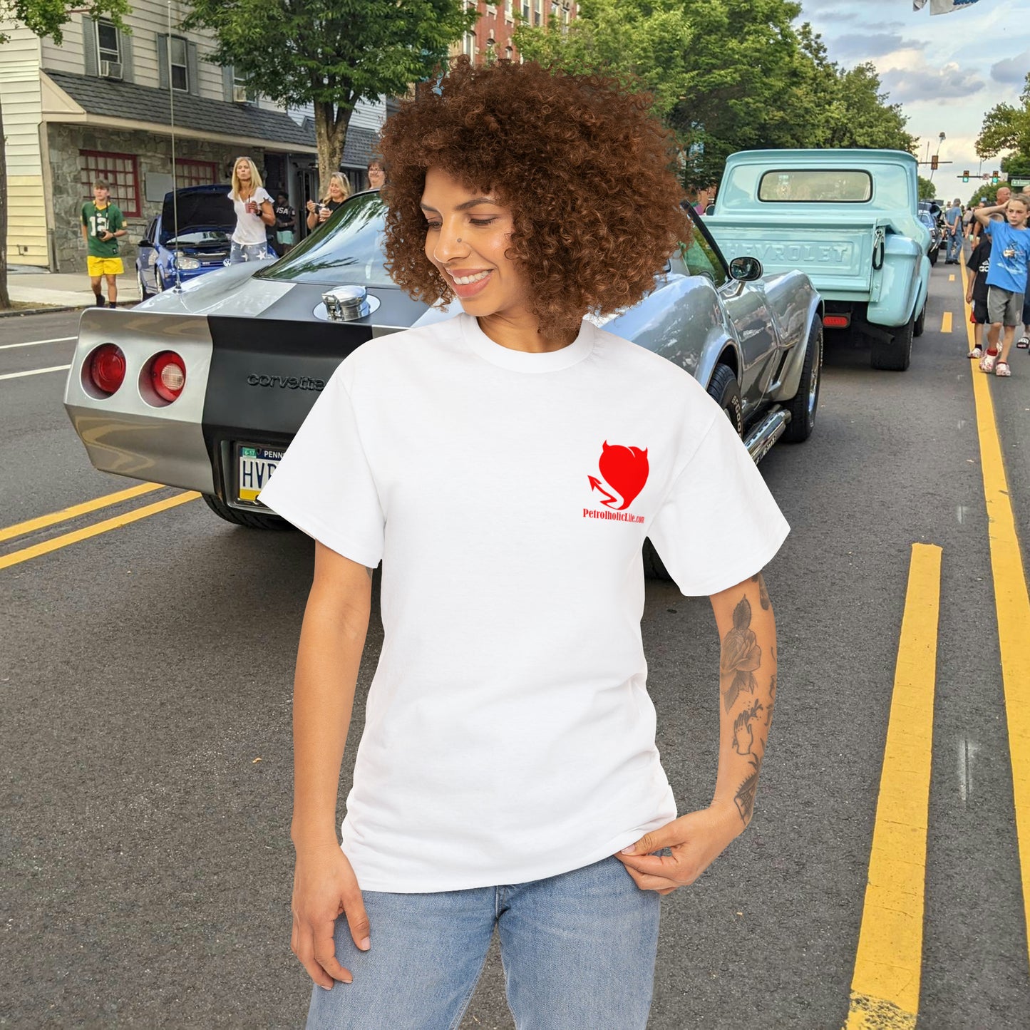 No Guts No Glory! on the back side - Unisex Heavy Cotton Tee