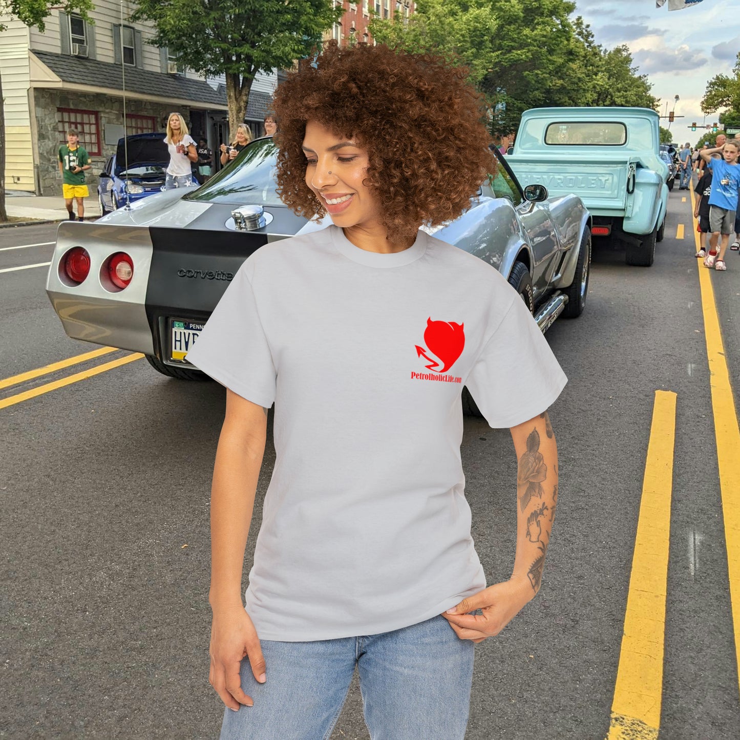 No Guts No Glory! on the back side - Unisex Heavy Cotton Tee