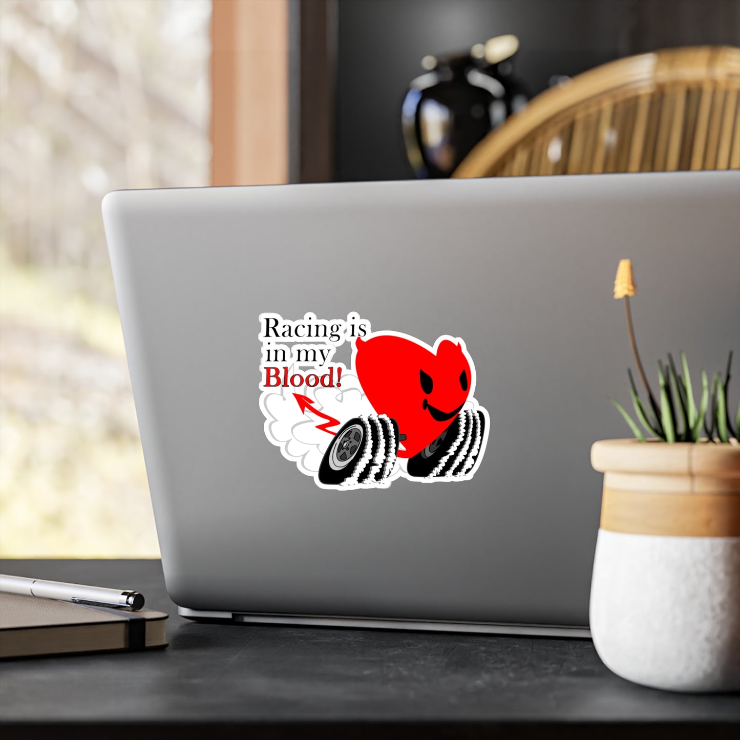 Racing is in my Blood! Kiss-Cut Vinyl Decals
