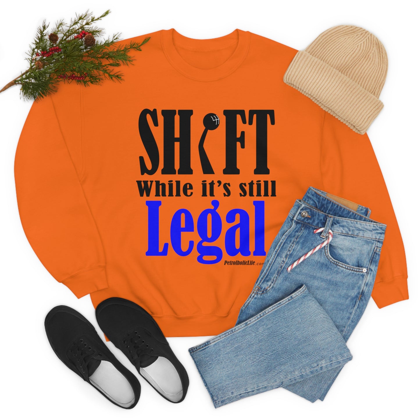 Shift While Still Legal Unisex Heavy Blend™ Crewneck Sweatshirt