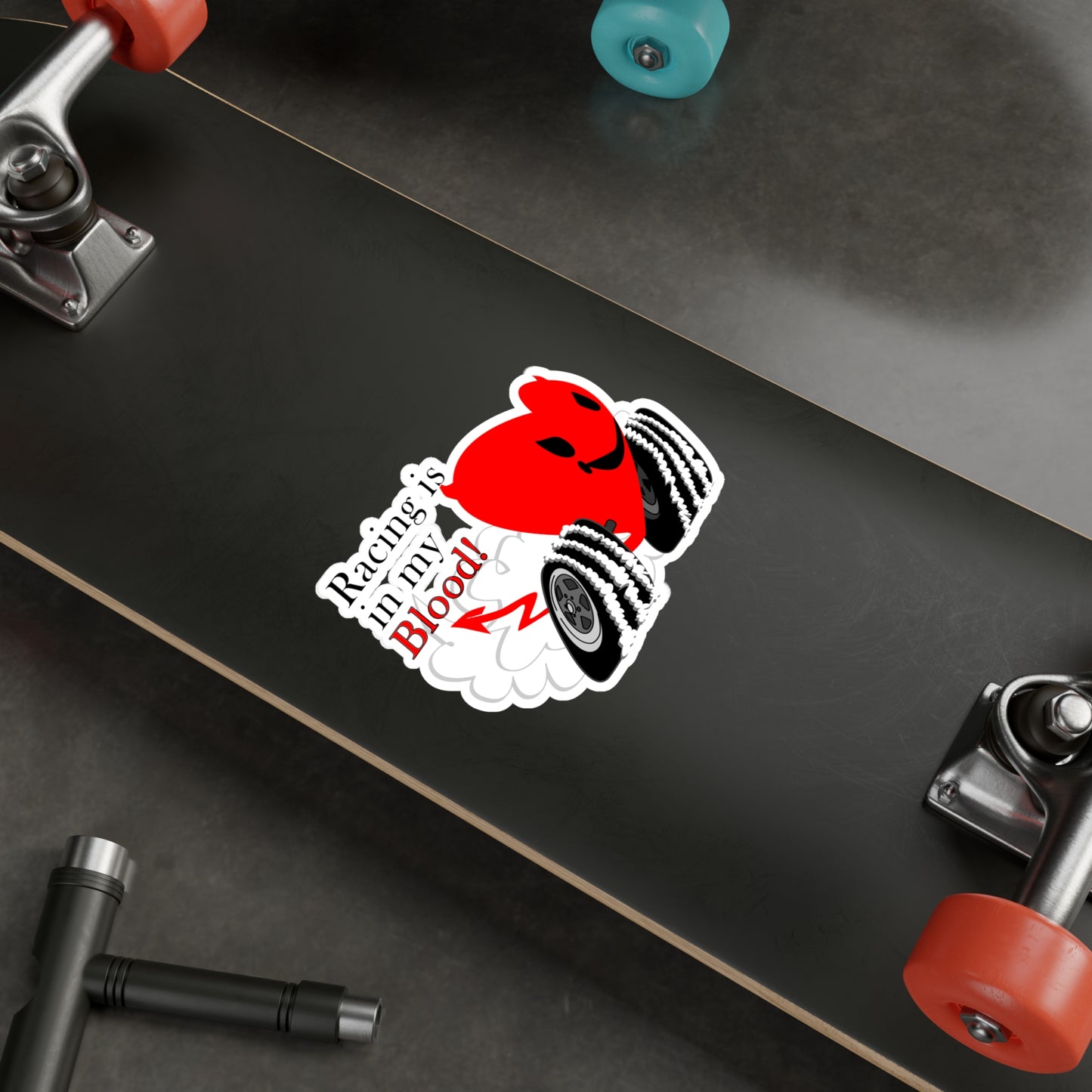 Racing is in my Blood! Kiss-Cut Vinyl Decals