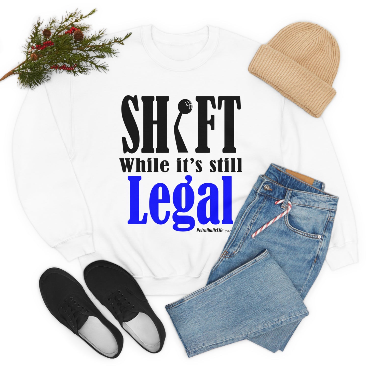 Shift While Still Legal Unisex Heavy Blend™ Crewneck Sweatshirt