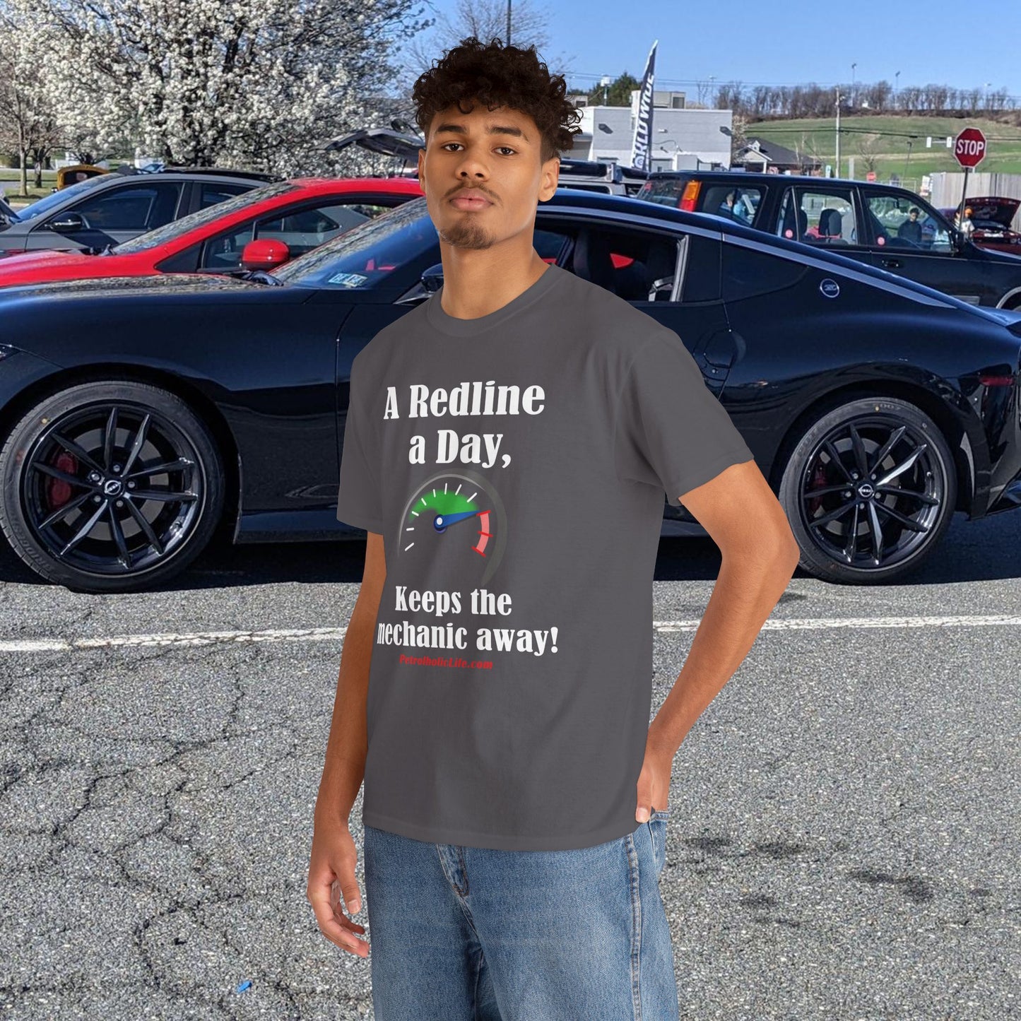 A Redline a Day Keeps the Mechanic Away - Unisex Heavy Cotton Tee