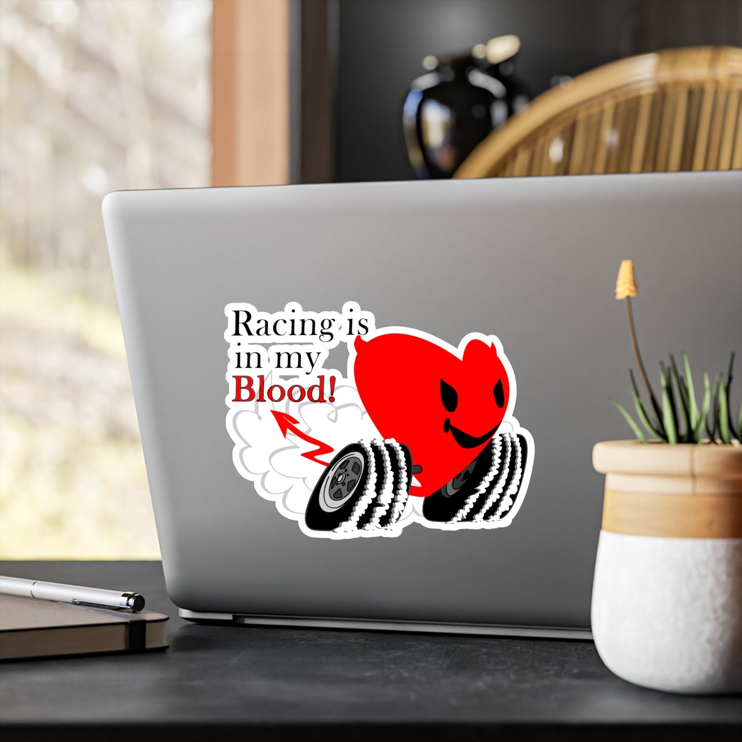 Racing is in my Blood! Kiss-Cut Vinyl Decals