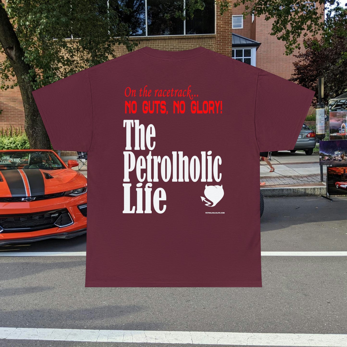 No Guts No Glory! on the back side - Unisex Heavy Cotton Tee