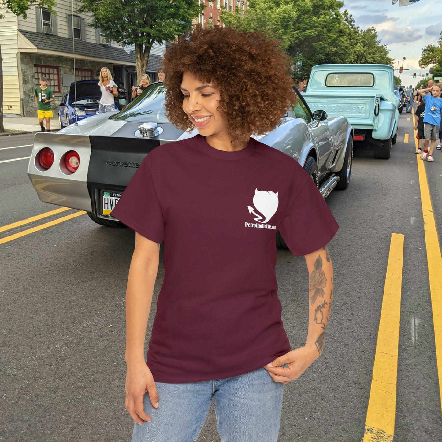 No Guts No Glory! on the back side - Unisex Heavy Cotton Tee