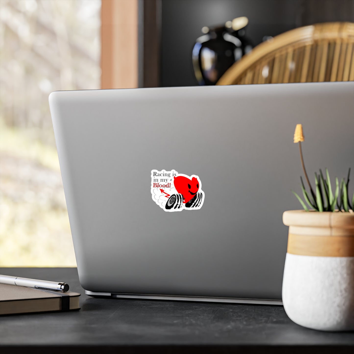 Racing is in my Blood! Kiss-Cut Vinyl Decals
