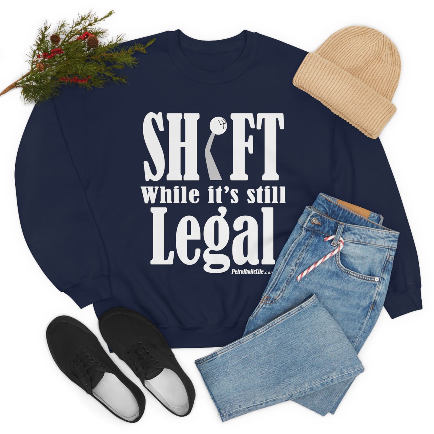 Shift While Still Legal Unisex Heavy Blend™ Crewneck Sweatshirt