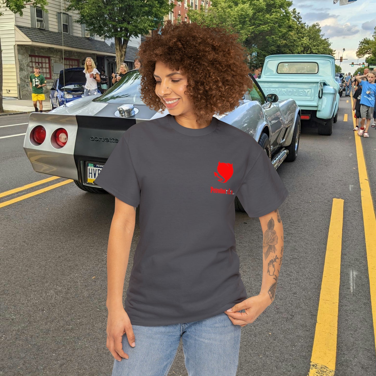 No Guts No Glory! on the back side - Unisex Heavy Cotton Tee