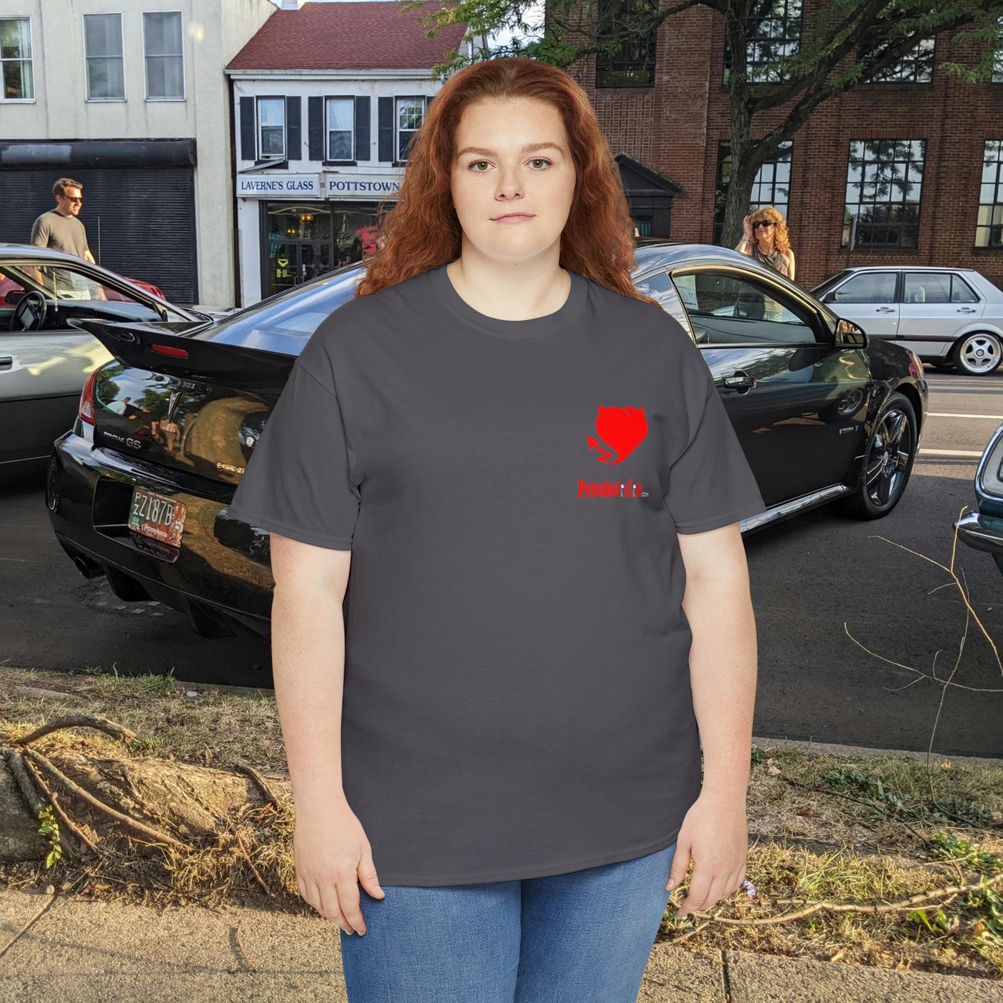 No Guts No Glory! on the back side - Unisex Heavy Cotton Tee