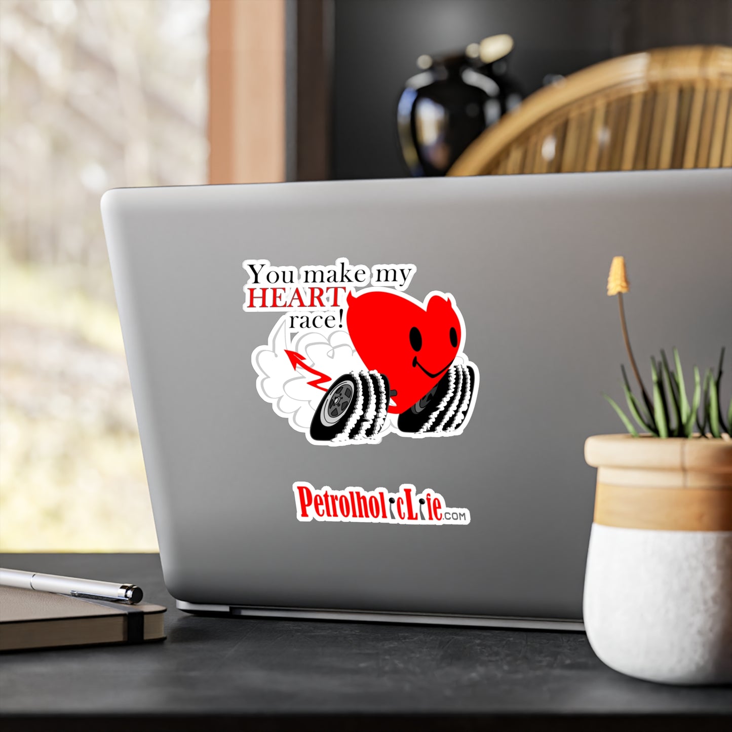 You make my Heart Race! Kiss-Cut Vinyl Decals