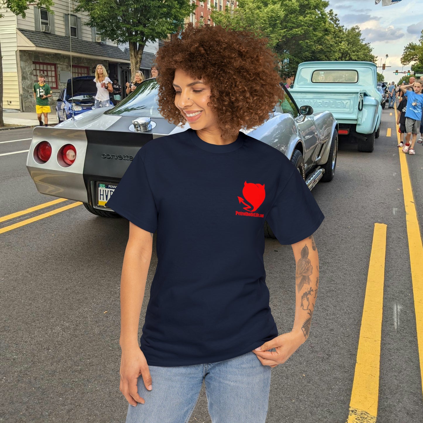 No Guts No Glory! on the back side - Unisex Heavy Cotton Tee