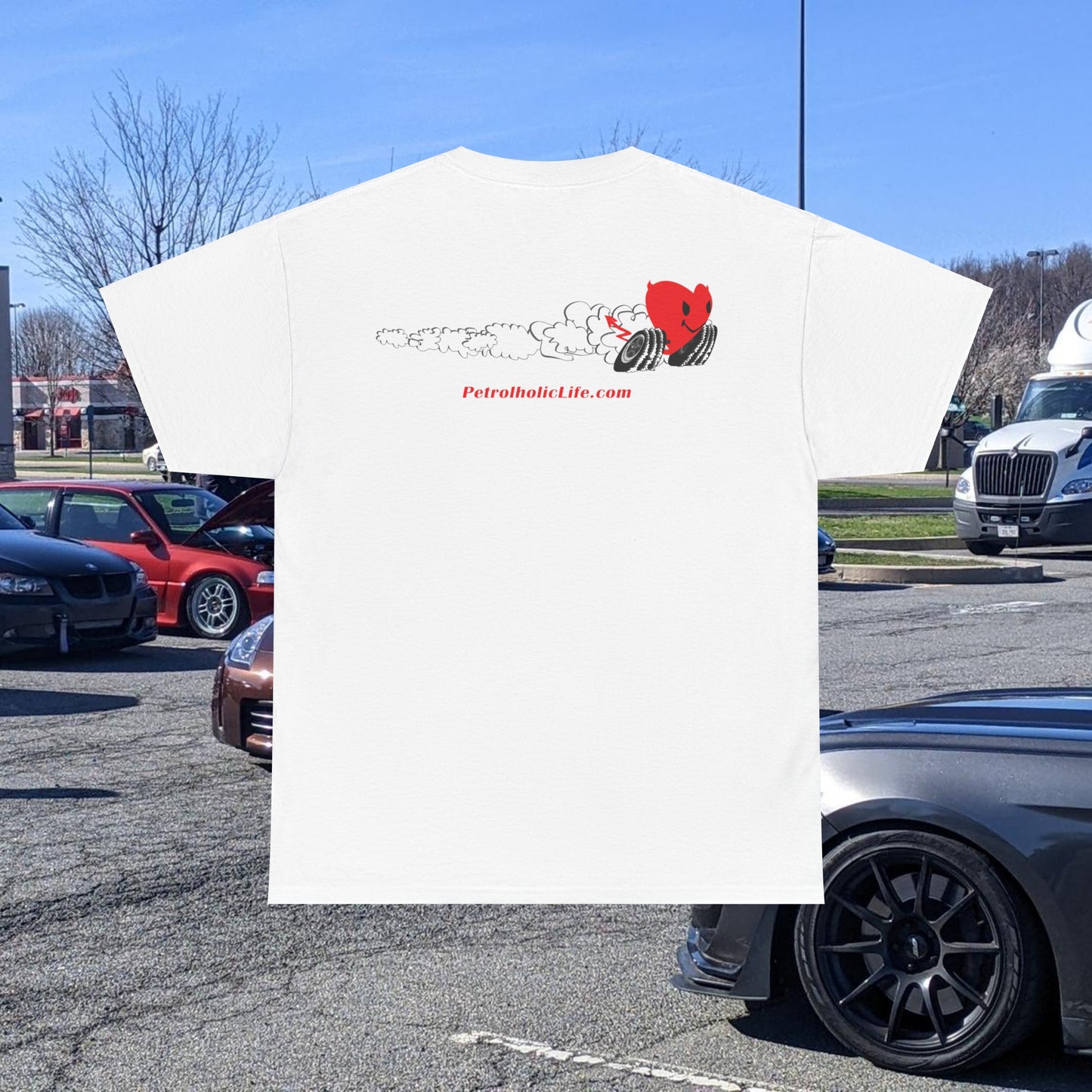 Racing Heart Front and Back - Unisex Heavy Cotton Tee