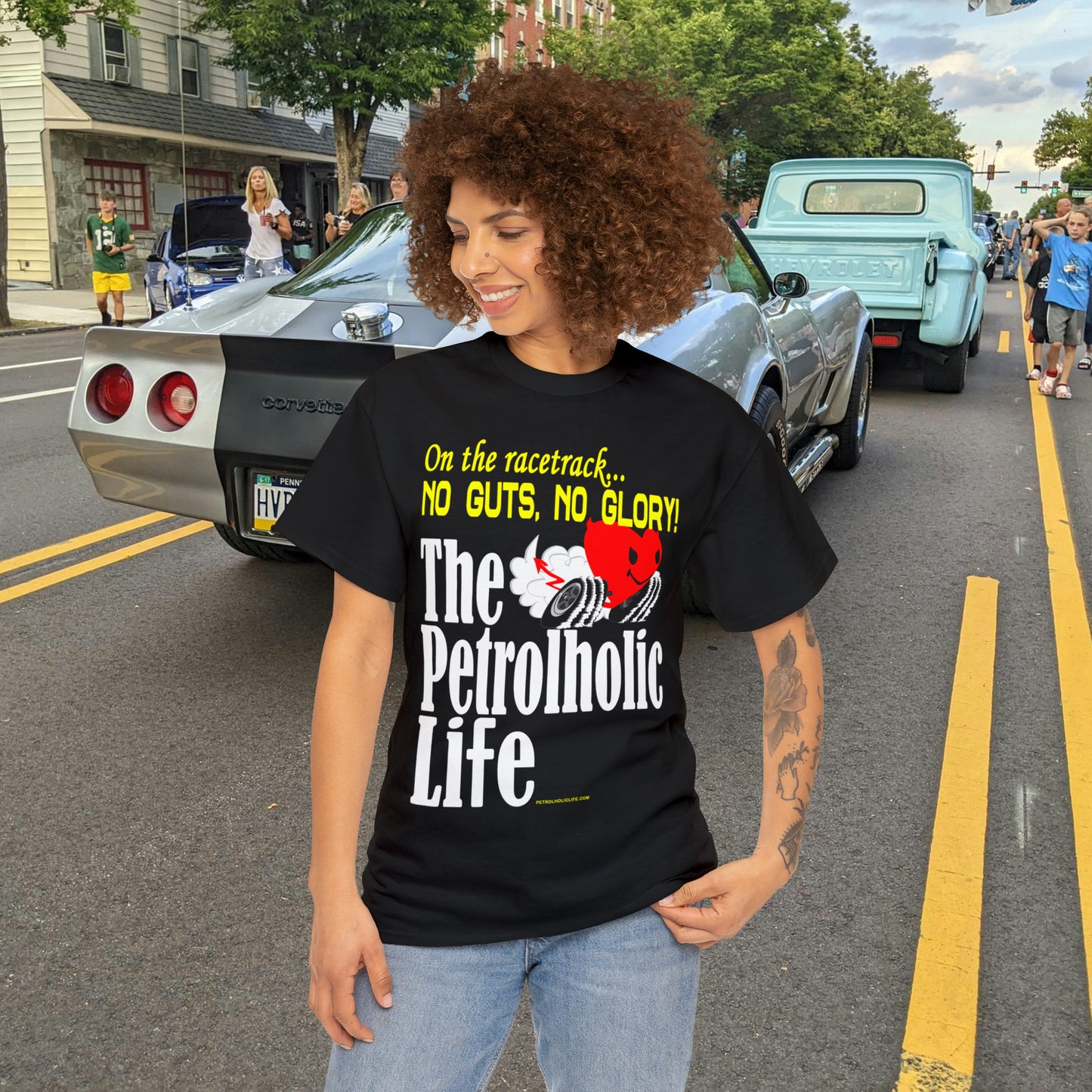No Guts No Glory Heart Racing -  Unisex Heavy Cotton Tee