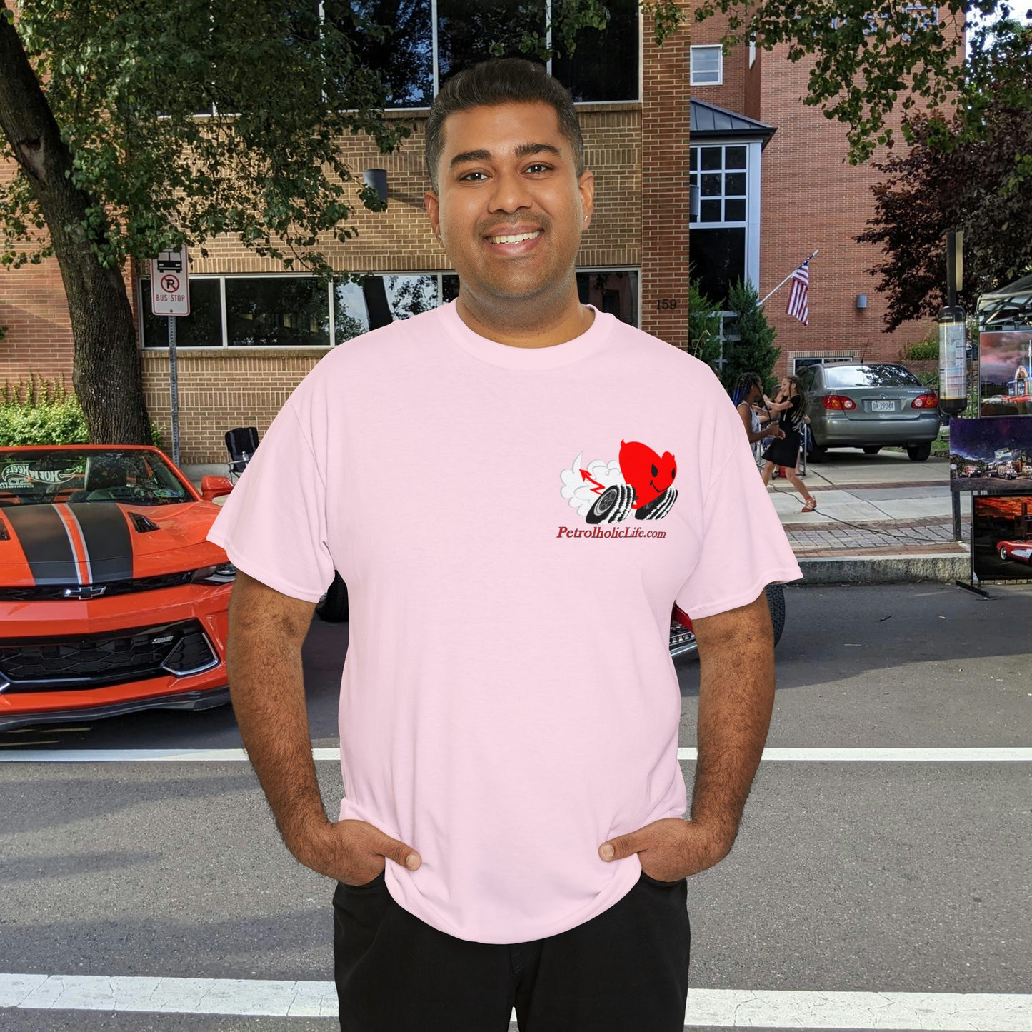 Racing Devilish Heart, also back side - Unisex Heavy Cotton Tee