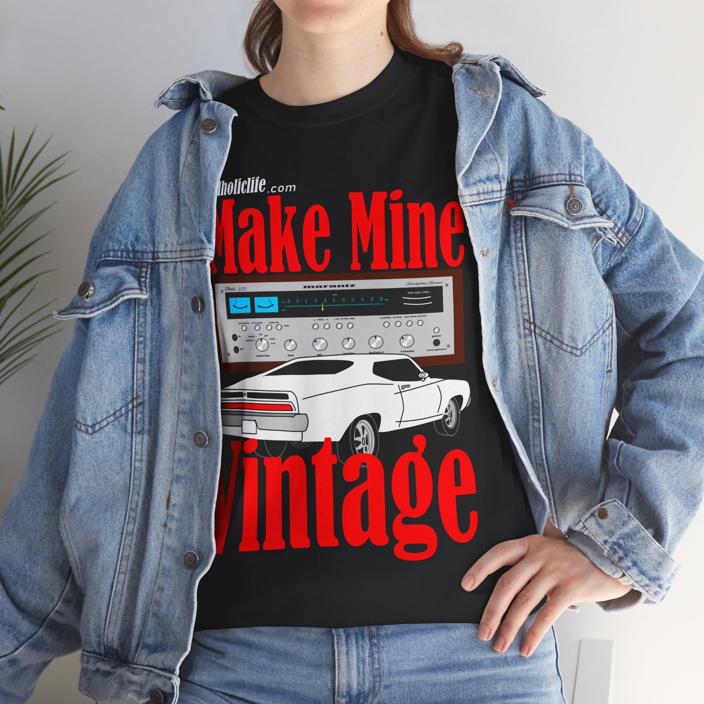 Make Mine Vintage Torino GT and Marantz - Unisex Heavy Cotton Tee