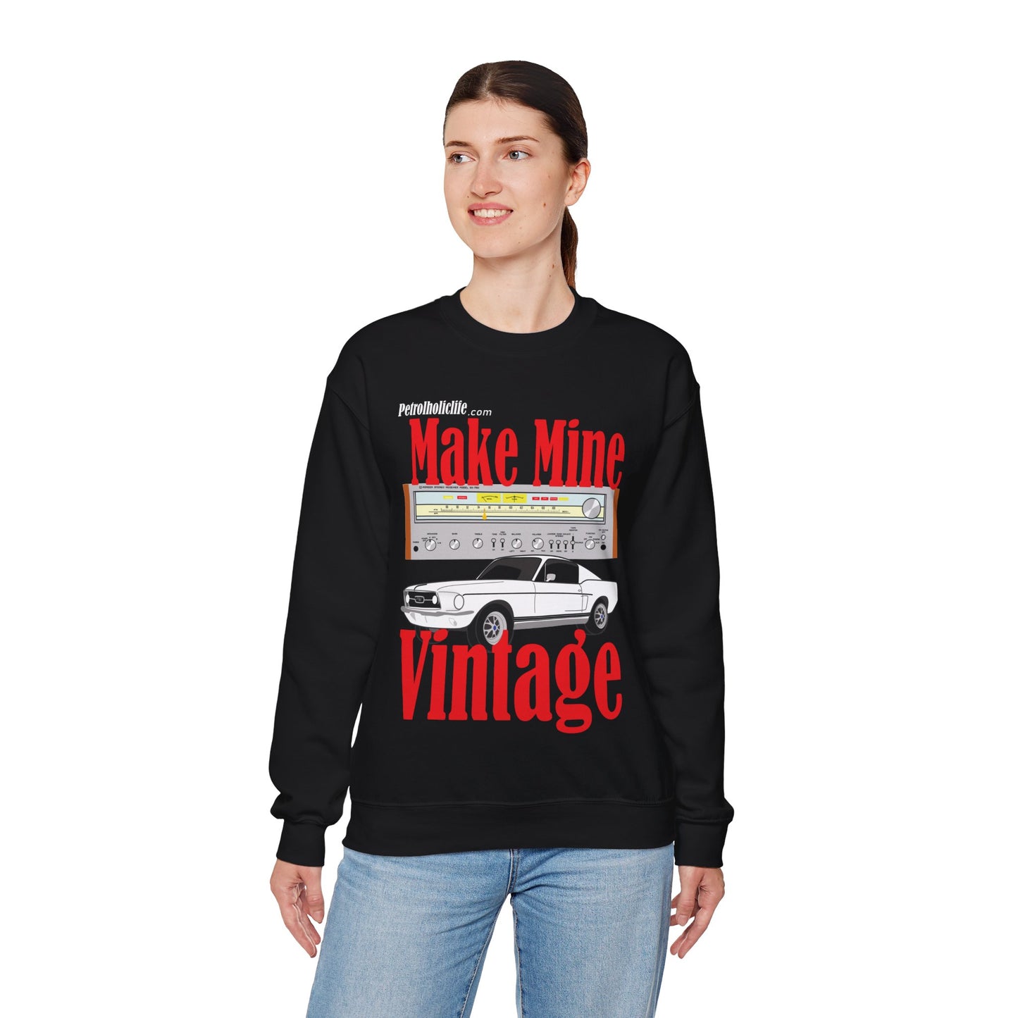 '67 Mustang & Pioneer  Stereo Unisex Heavy Blend™ Crewneck Sweatshirt