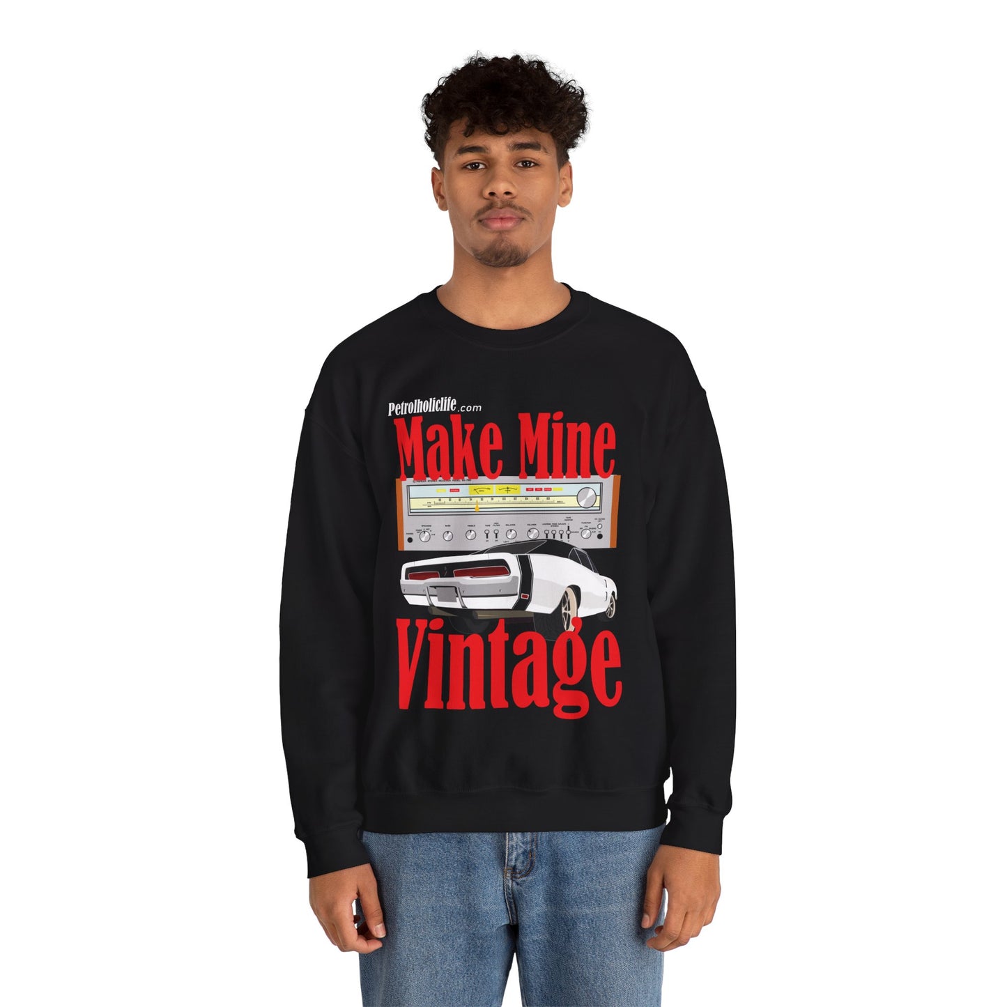 1969 Charger and Pioneer Receiver Unisex Heavy Blend™ Crewneck Sweatshirt