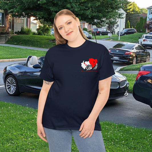 Racing Devilish Heart, also back side - Unisex Heavy Cotton Tee