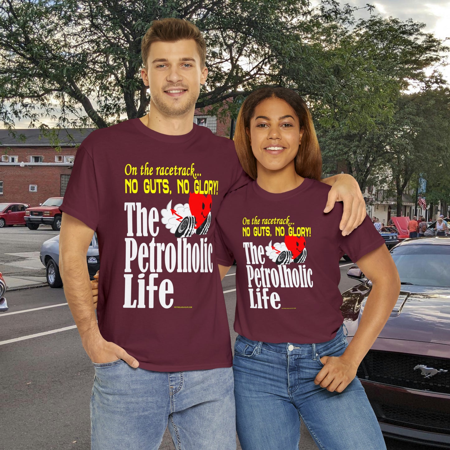 No Guts No Glory Heart Racing -  Unisex Heavy Cotton Tee