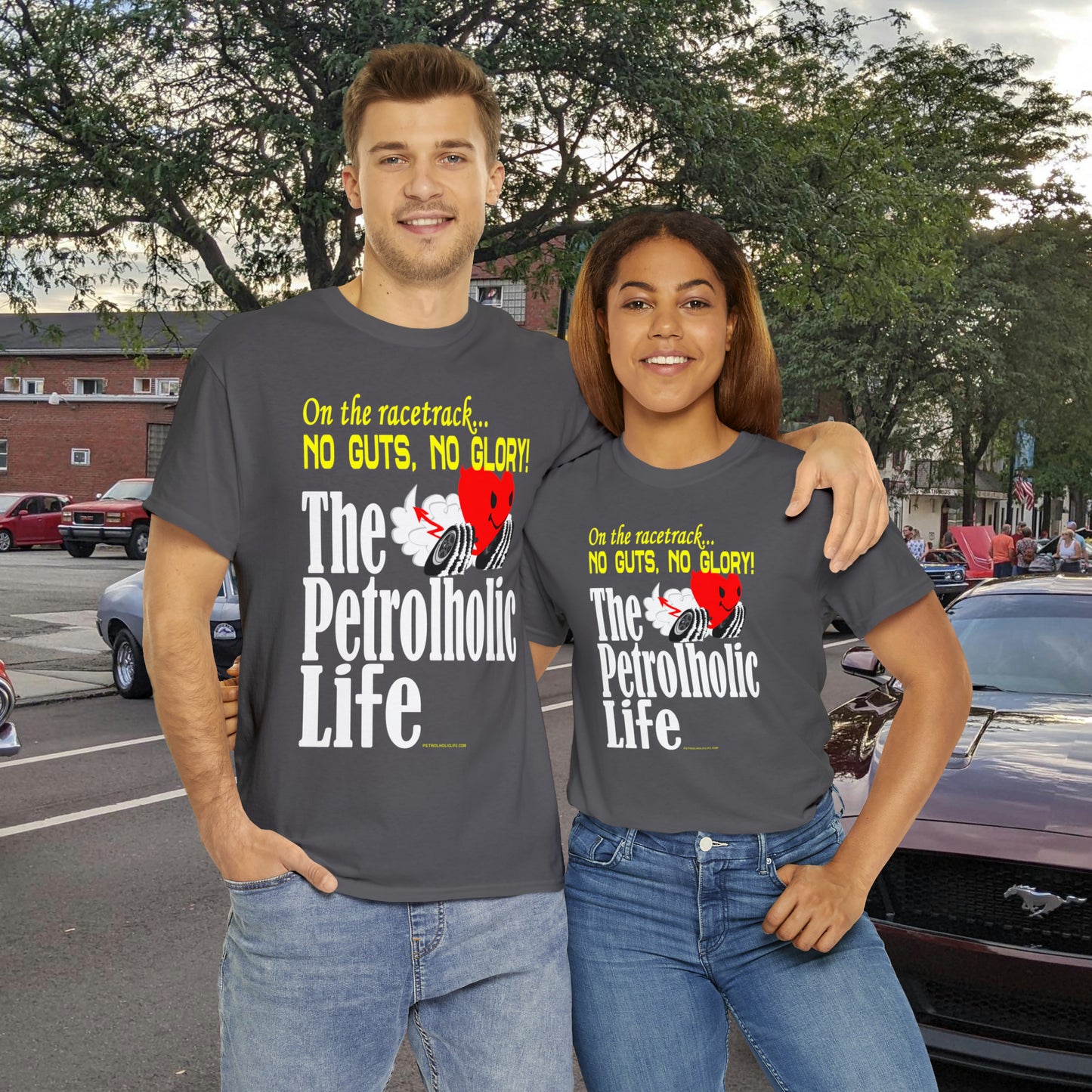 No Guts No Glory Heart Racing -  Unisex Heavy Cotton Tee