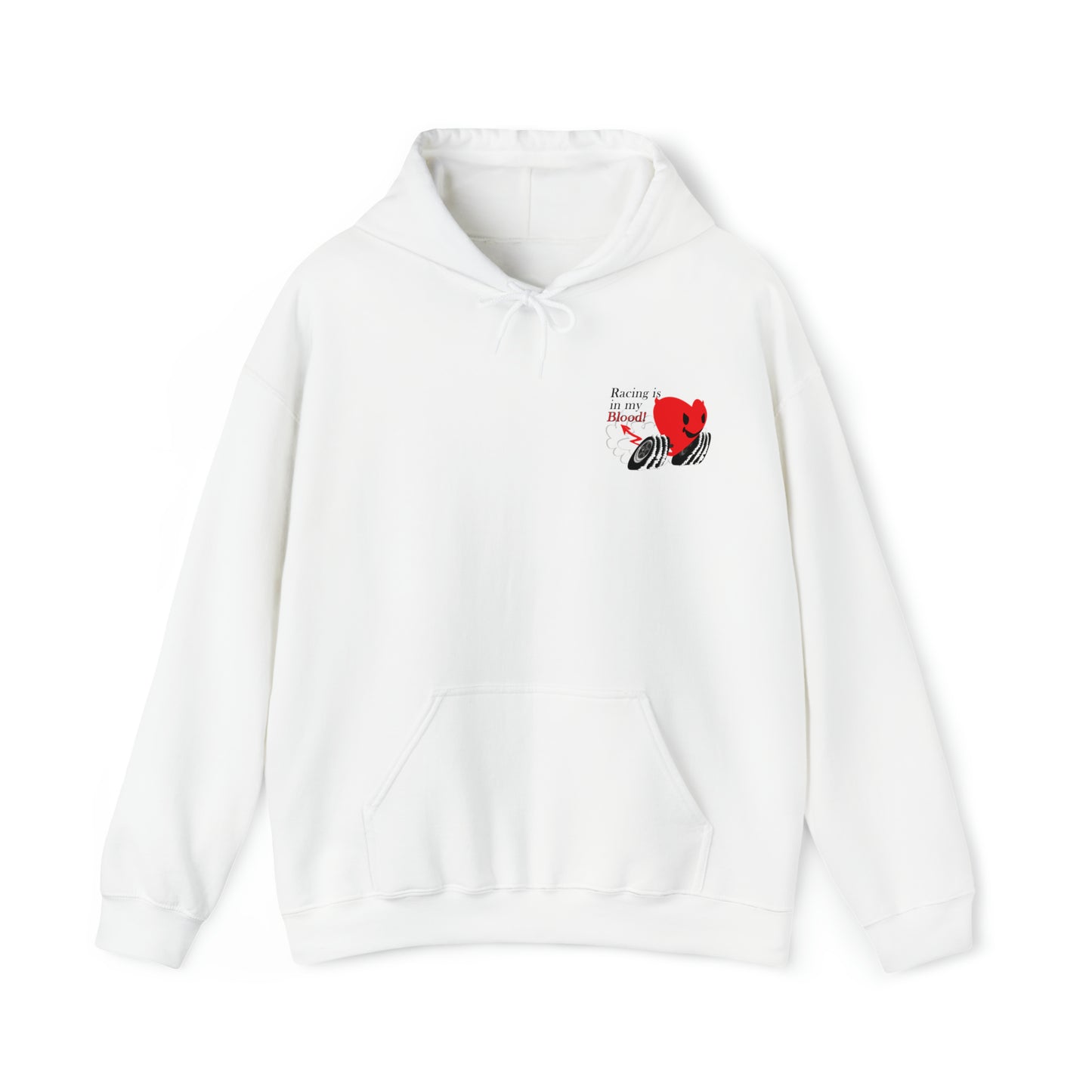 A Redline a Day Keeps Mechanic Away (Back Side) Unisex Heavy Blend™ Hooded Sweatshirt for Her