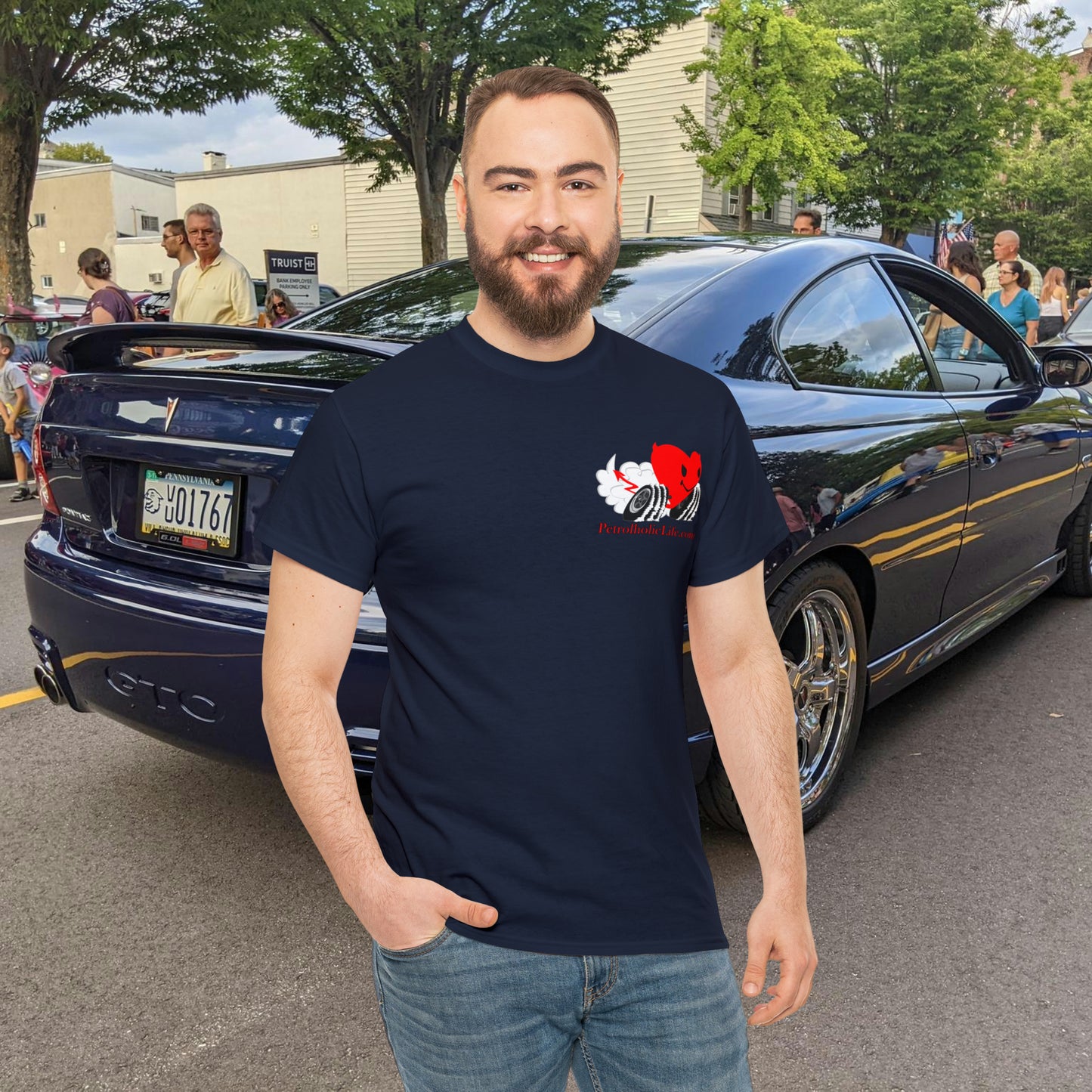 Racing Devilish Heart, also back side - Unisex Heavy Cotton Tee