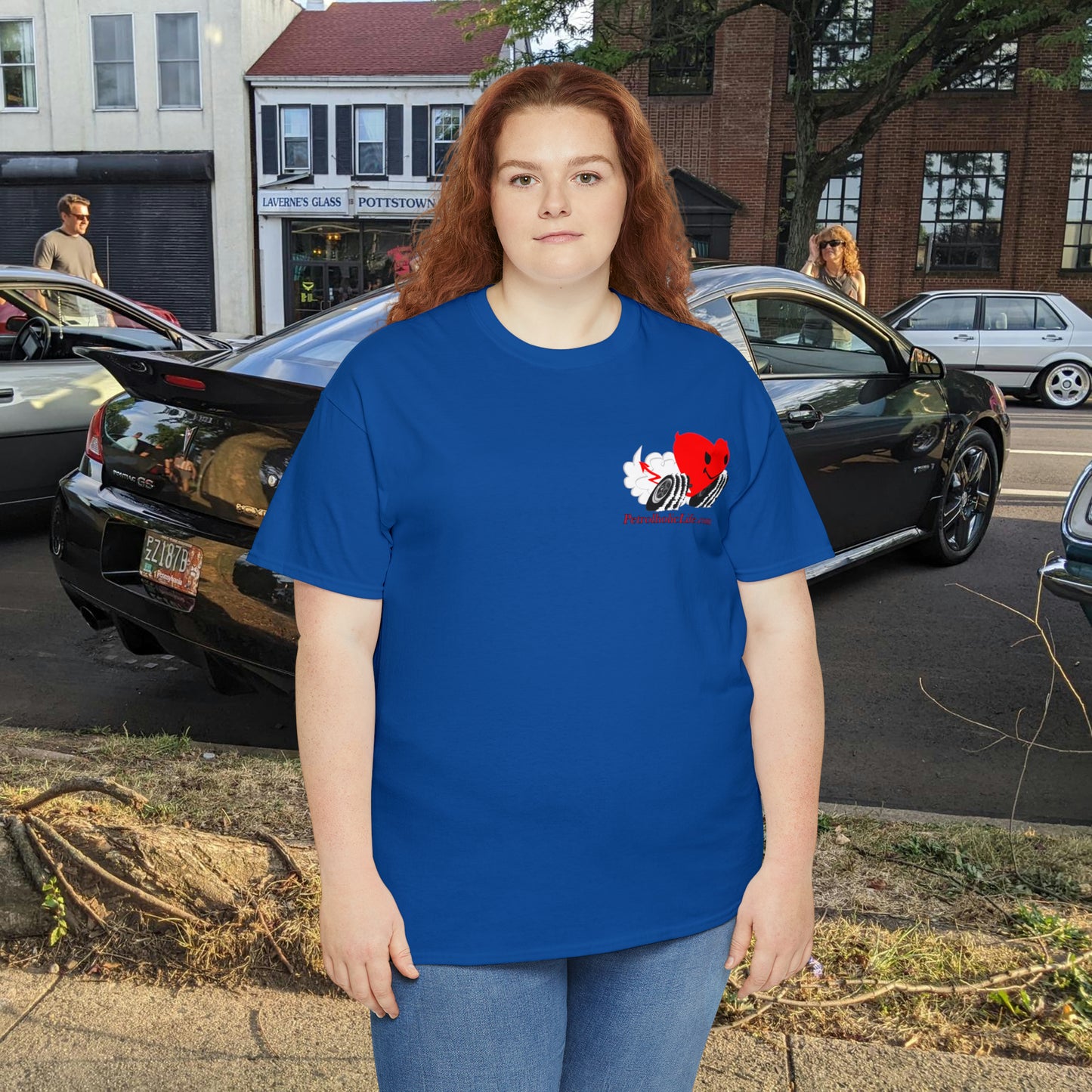 Racing Devilish Heart, also back side - Unisex Heavy Cotton Tee