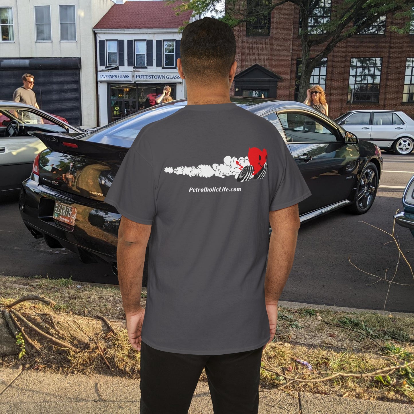 Racing Heart Front and Back - Unisex Heavy Cotton Tee