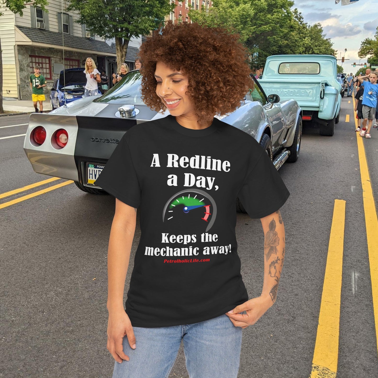 A Redline a Day Keeps the Mechanic Away - Unisex Heavy Cotton Tee