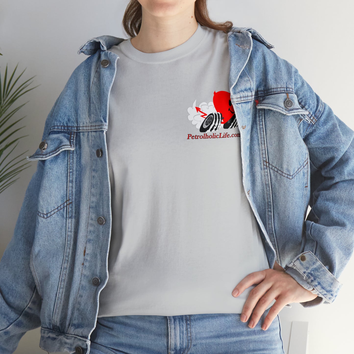 Racing Devilish Heart, also back side - Unisex Heavy Cotton Tee
