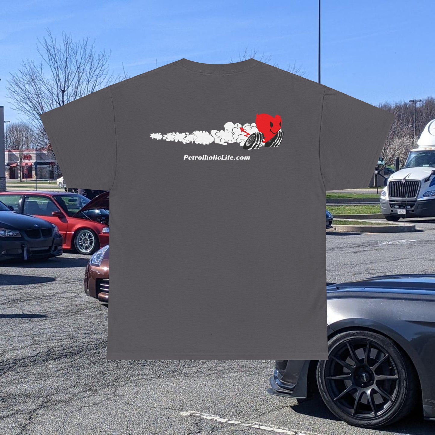 Racing Heart Front and Back - Unisex Heavy Cotton Tee