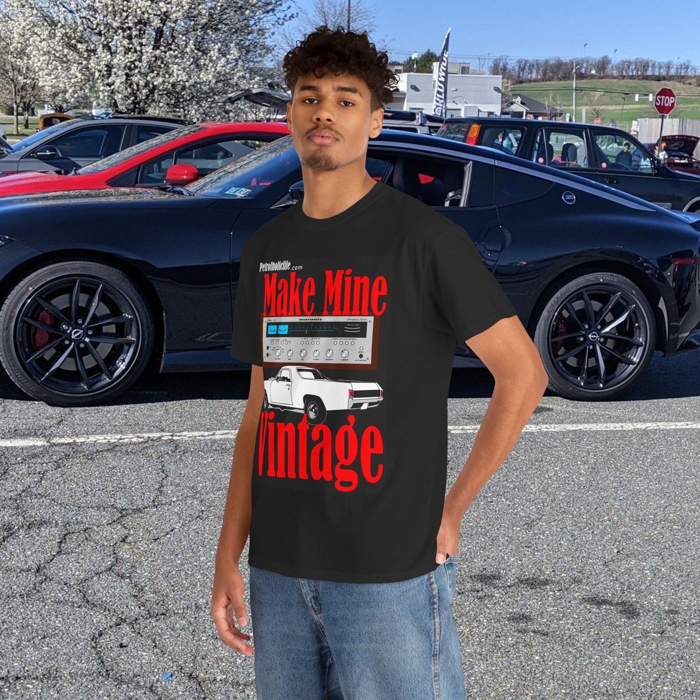Make Mine Vintage El Camino and Marantz - Unisex Heavy Cotton Tee