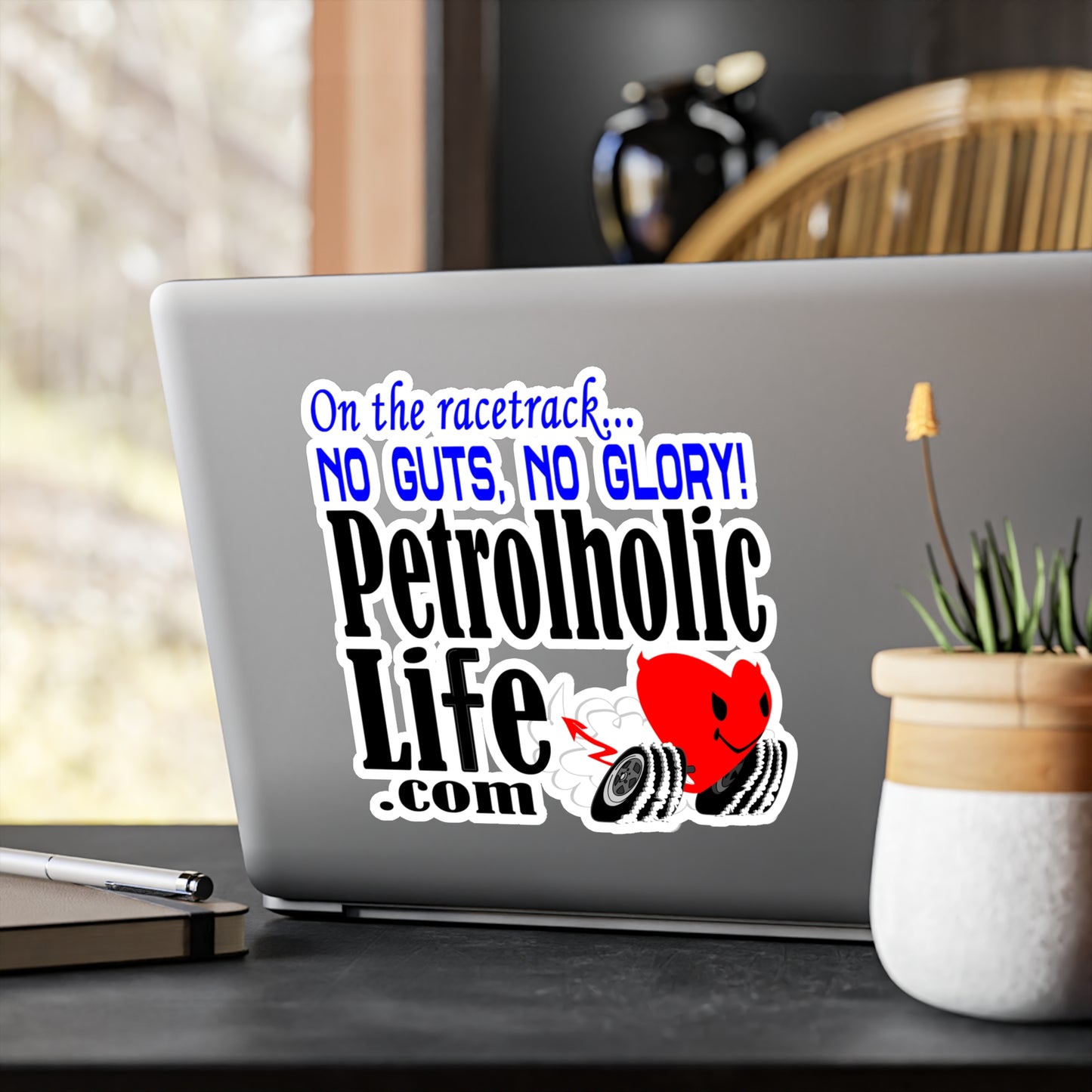 No Guts No Glory Racing Devilish Heart! Kiss-Cut Vinyl Decals