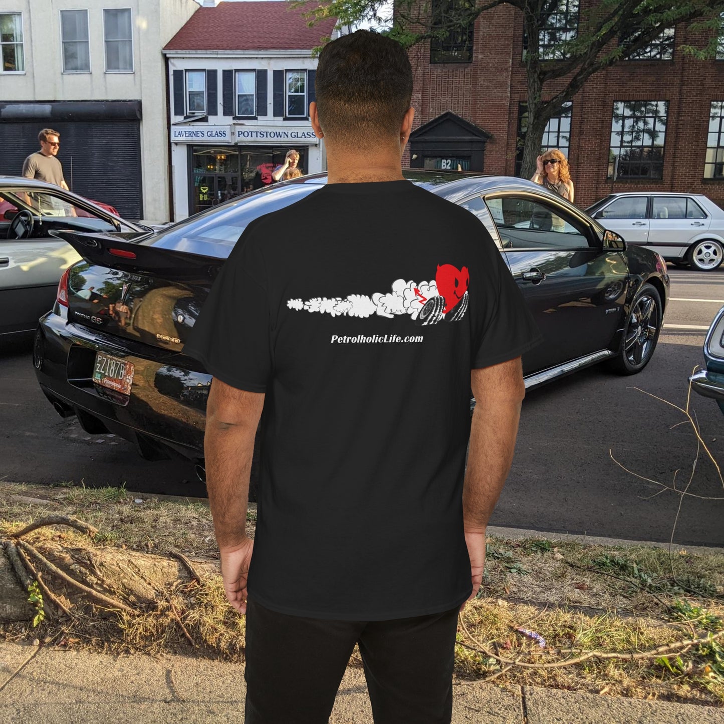 Racing Heart Front and Back - Unisex Heavy Cotton Tee