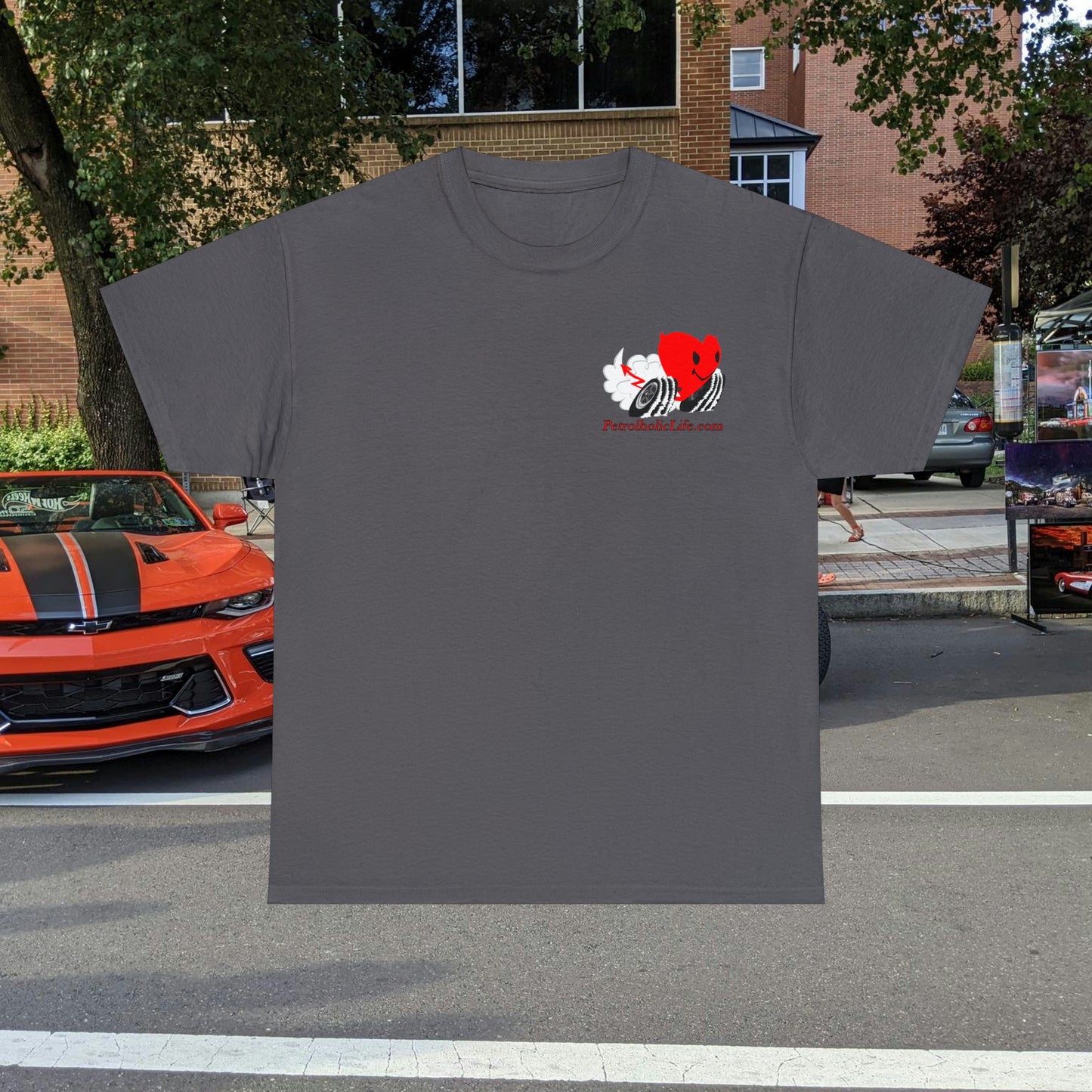 Racing Devilish Heart, also back side - Unisex Heavy Cotton Tee