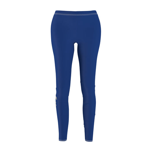 The Devilish Heart on Blue Petrolholic Life - Women's Cut & Sew Casual Leggings (AOP)