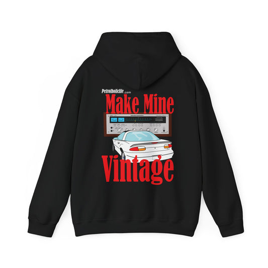 Make Mine Vintage '89 Camaro and Marantz Receiver (Back Side) Unisex Heavy Blend™ Hooded Sweatshirt