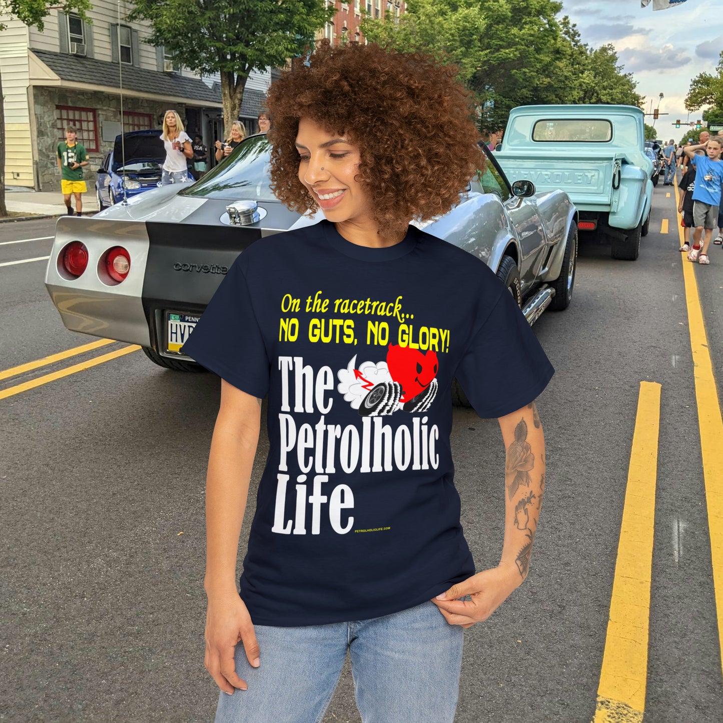No Guts No Glory Heart Racing -  Unisex Heavy Cotton Tee