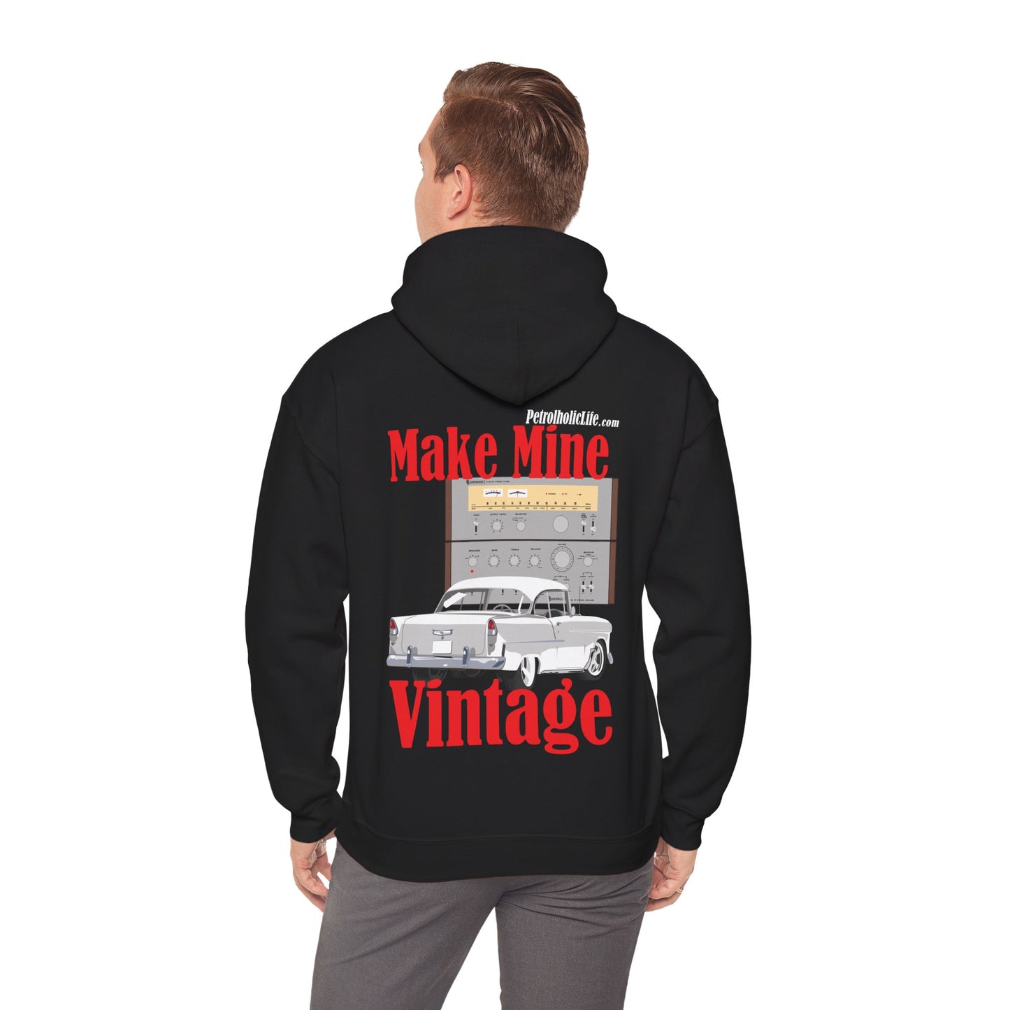 '55 Chev, Sherwood Stereo (Back Side) Unisex Heavy Blend™ Hooded Sweatshirt