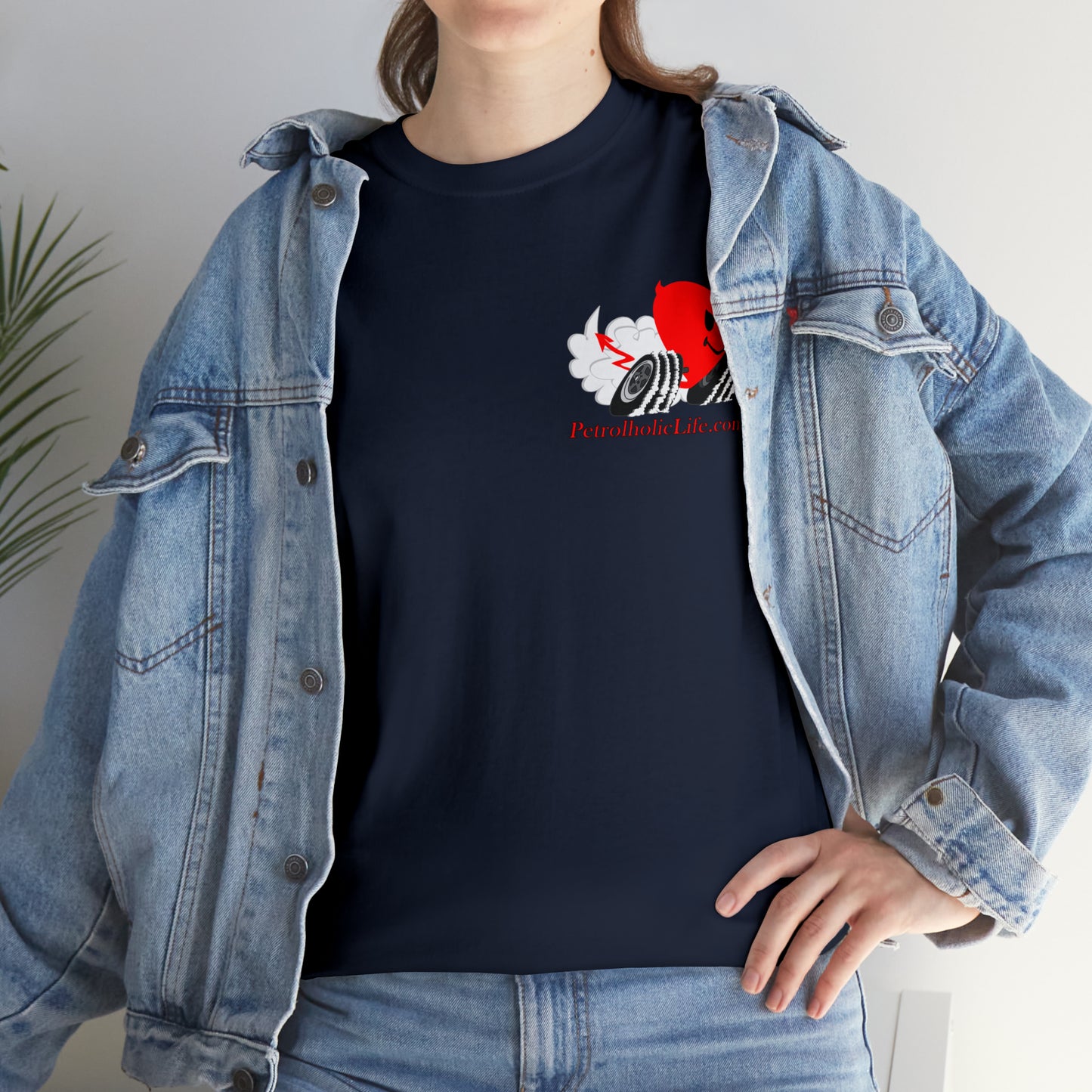 Racing Devilish Heart, also back side - Unisex Heavy Cotton Tee