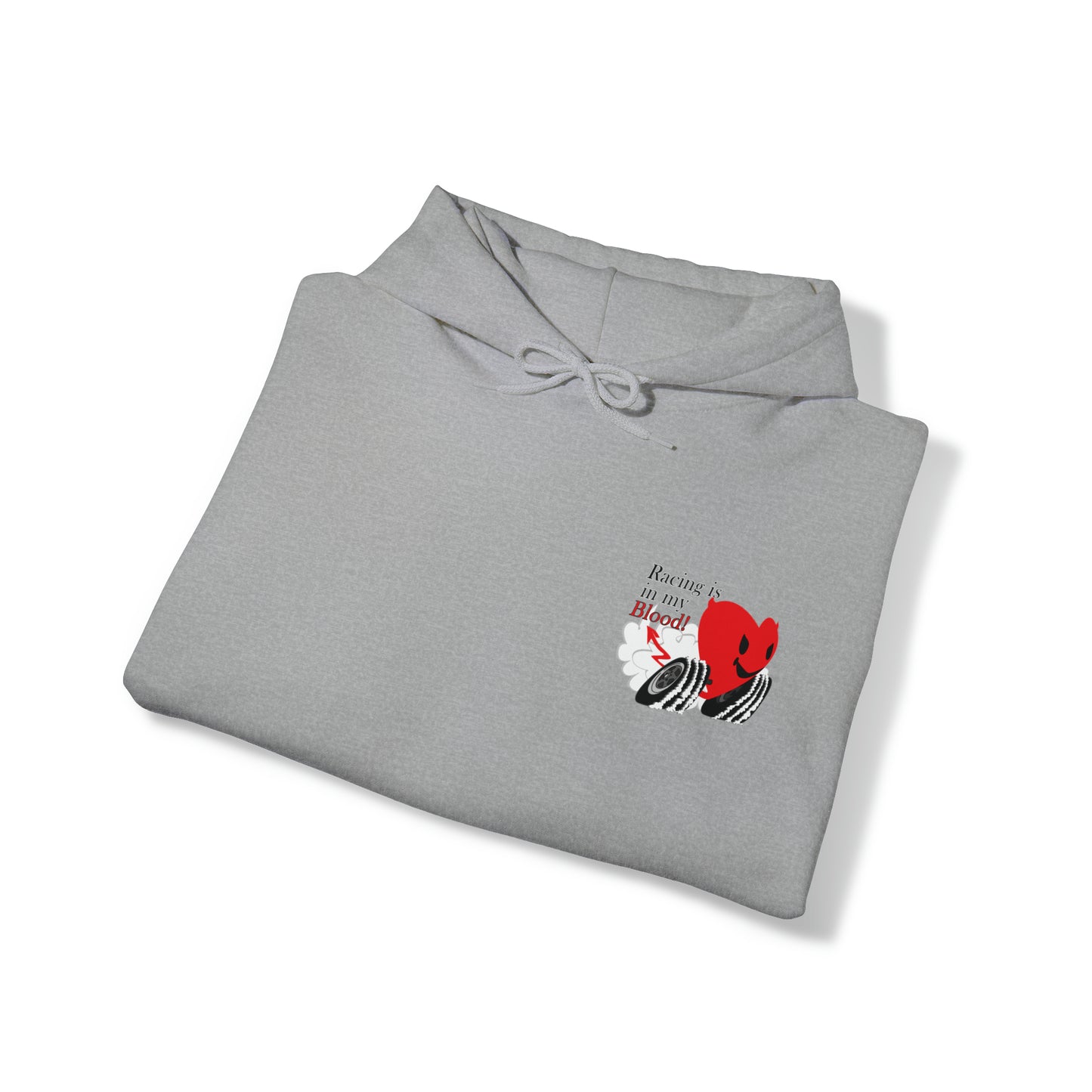 A Redline a Day Keeps Mechanic Away (Back Side) Unisex Heavy Blend™ Hooded Sweatshirt for Her
