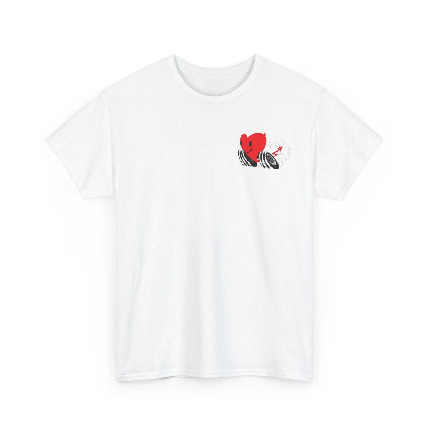 Racing Heart Front and Back - Unisex Heavy Cotton Tee