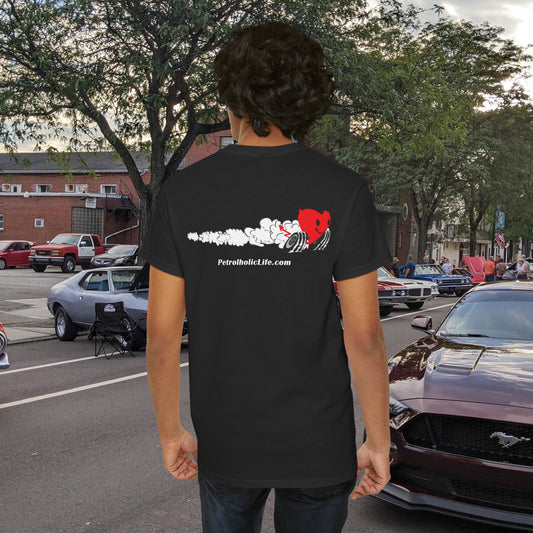 Racing Heart Front and Back - Unisex Heavy Cotton Tee