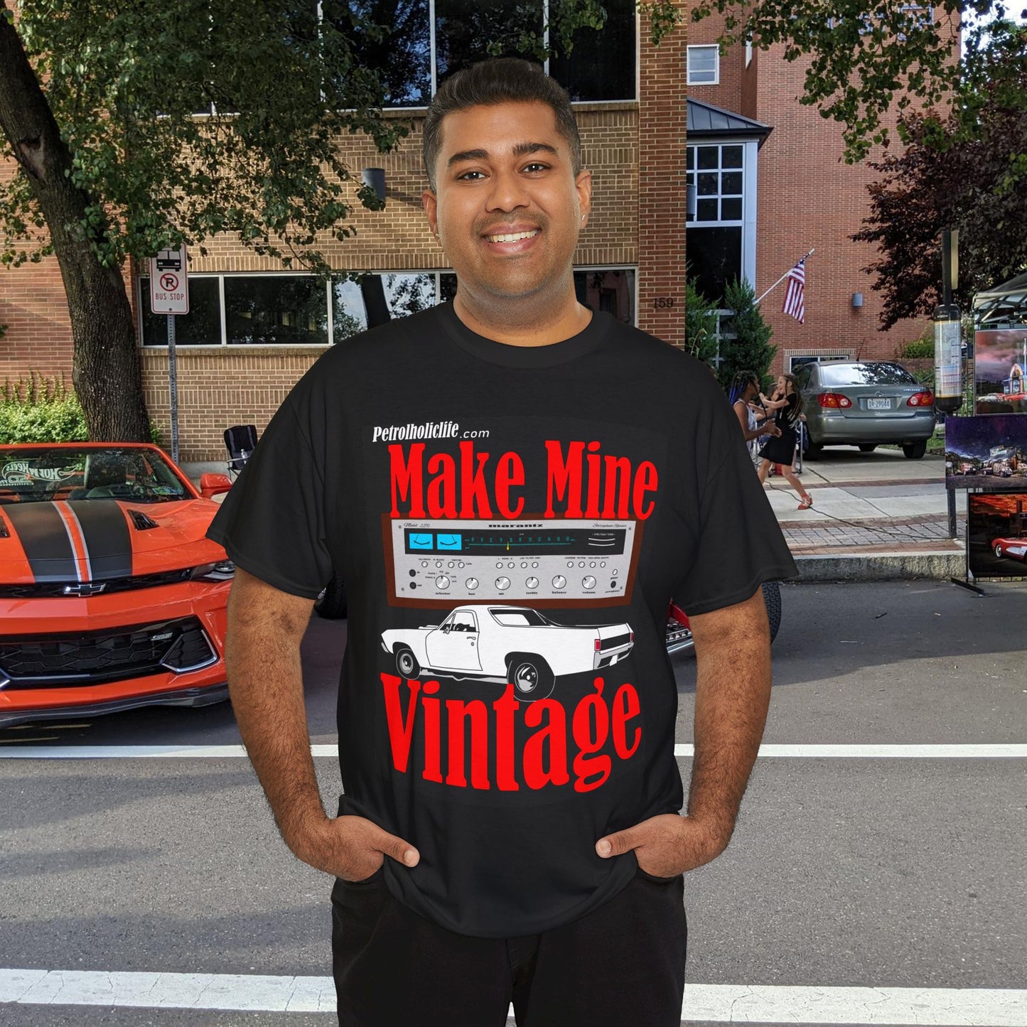 Make Mine Vintage El Camino and Marantz - Unisex Heavy Cotton Tee