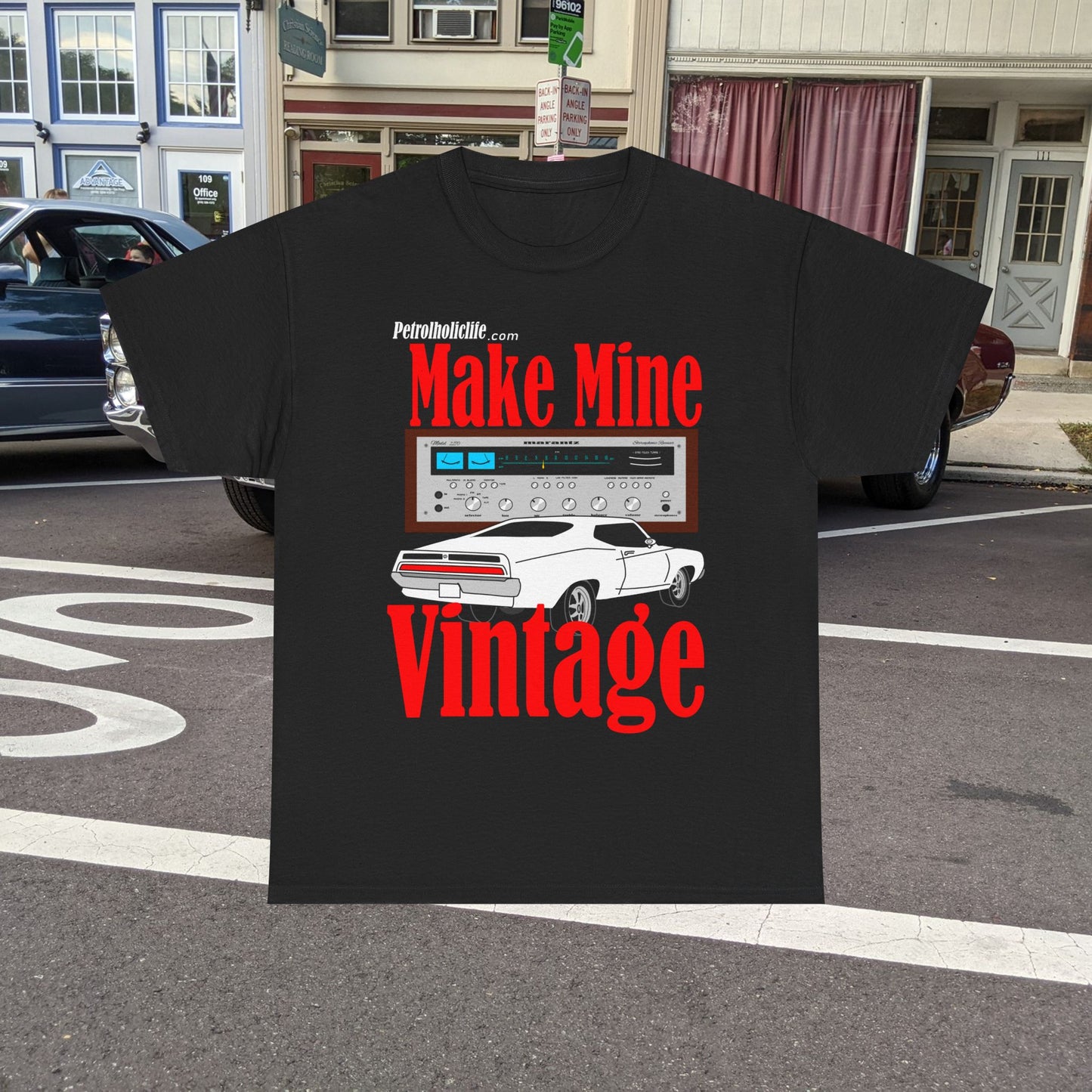 Make Mine Vintage Torino GT and Marantz - Unisex Heavy Cotton Tee
