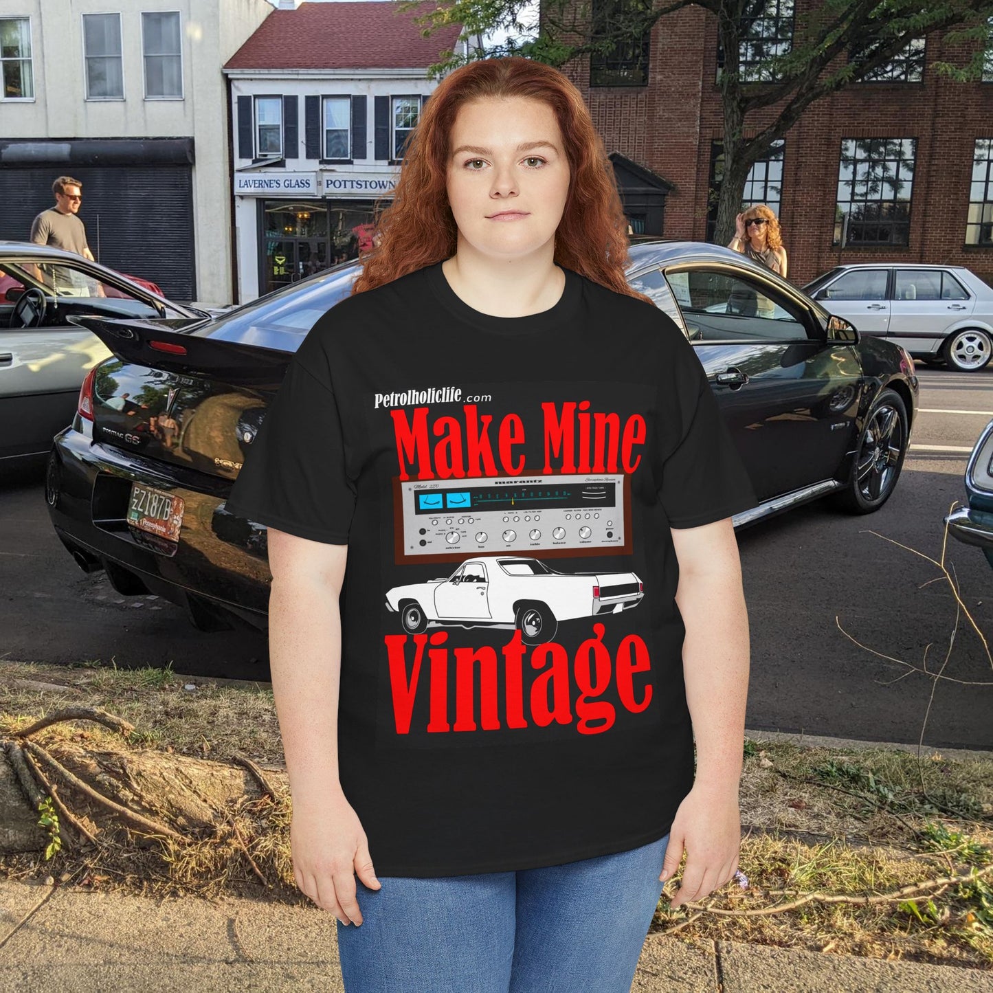 Make Mine Vintage El Camino and Marantz - Unisex Heavy Cotton Tee