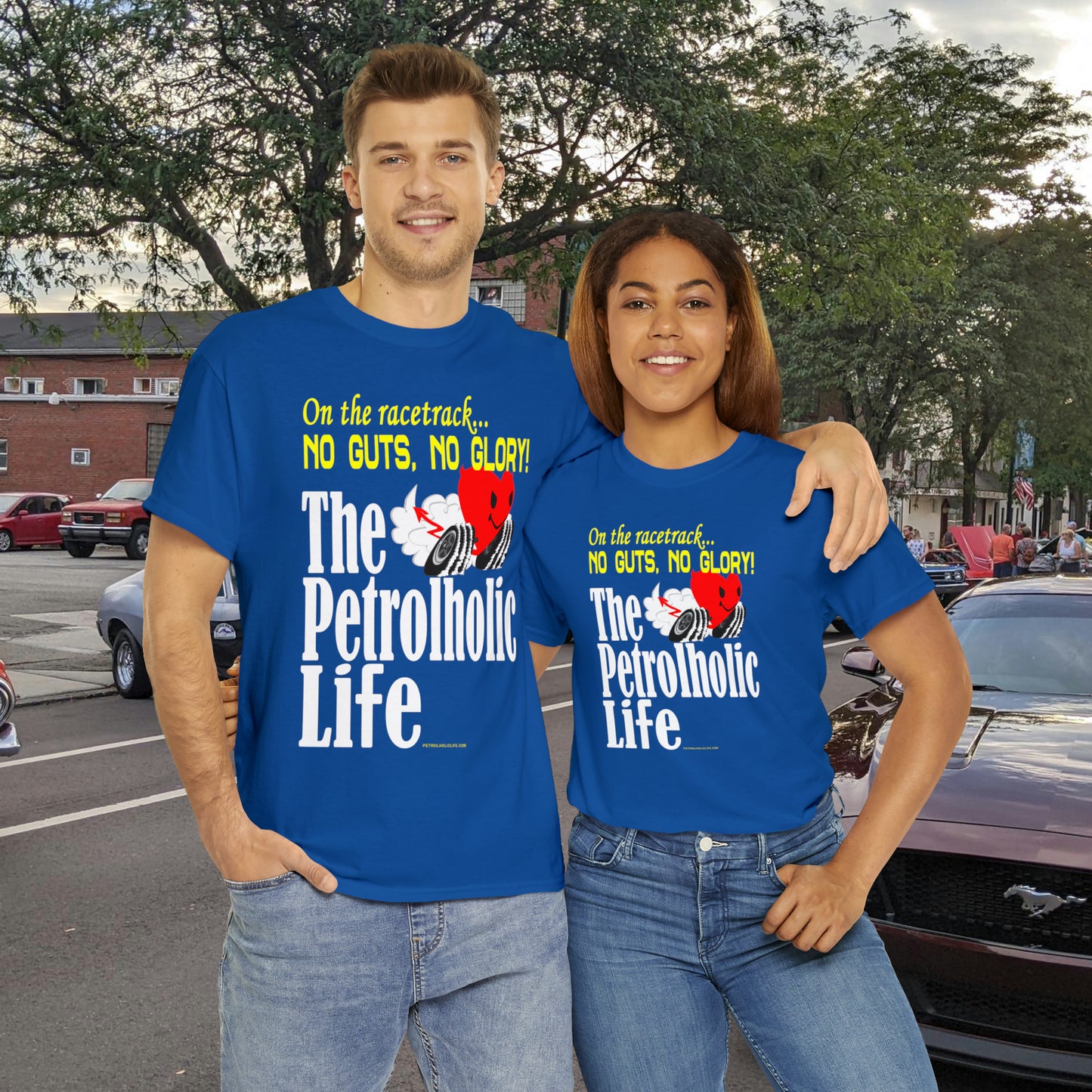 No Guts No Glory Heart Racing -  Unisex Heavy Cotton Tee