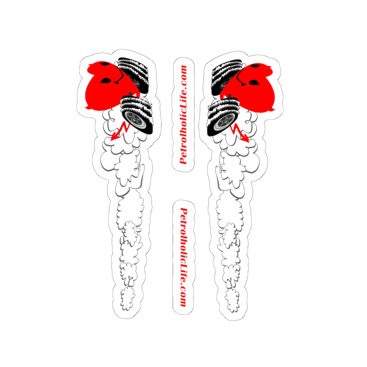 Devilish Heart Racing Kiss-Cut Stickers (Separate mirror images)
